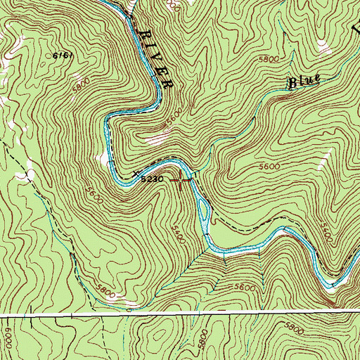 Topographic Map of Blue Lake Creek, ID