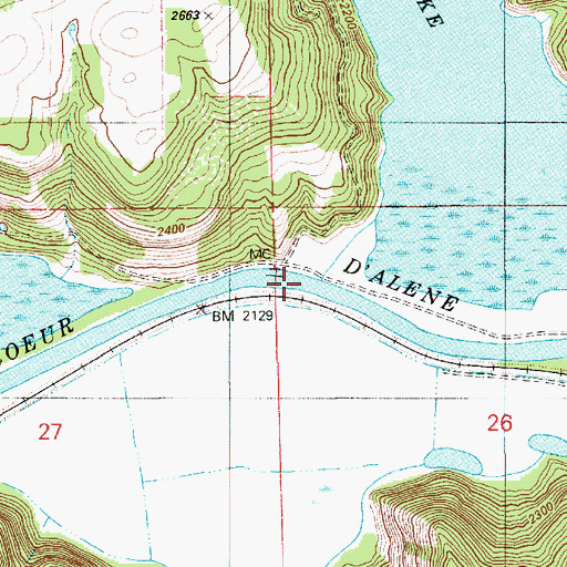 Topographic Map of Blue Lake Creek, ID