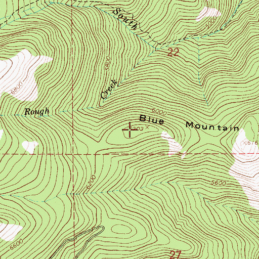 Topographic Map of Blue Mountain, ID