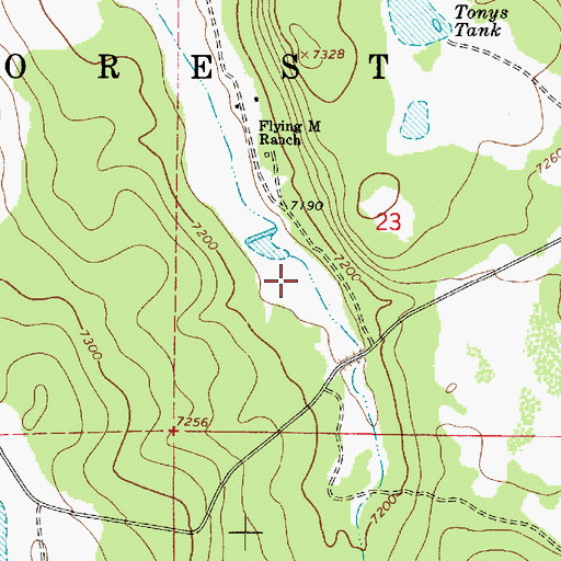 Topographic Map of Flying M Tank, AZ