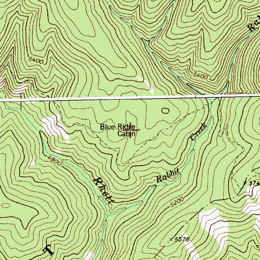 Topographic Map of Blue Ridge Cabin, ID
