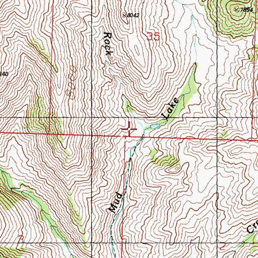Topographic Map of Blue Rock, ID