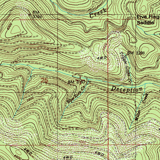 Topographic Map of Blue Rock Creek, ID