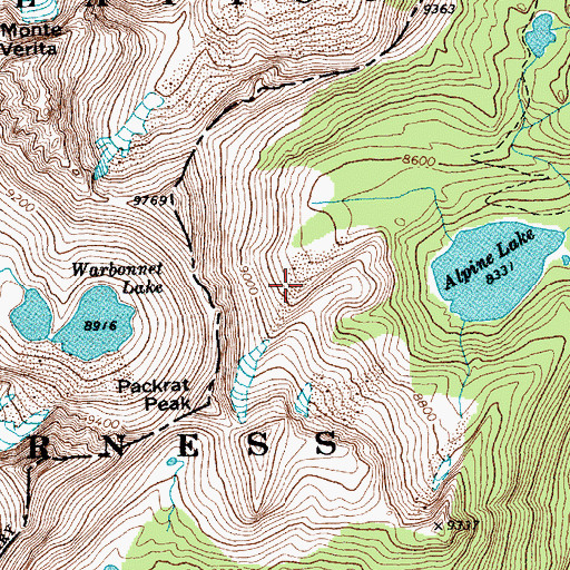 Topographic Map of Blue Rock Lake, ID
