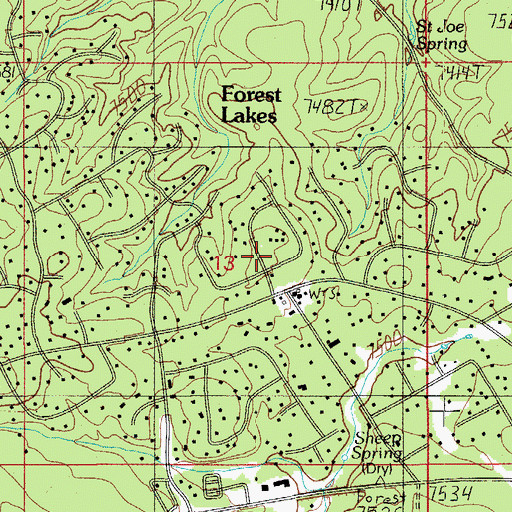 Topographic Map of Forest Lakes Estates, AZ