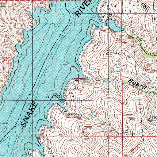 Topographic Map of Board Gulch, ID