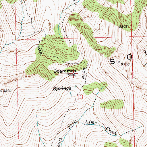 Topographic Map of Boardman Pass, ID