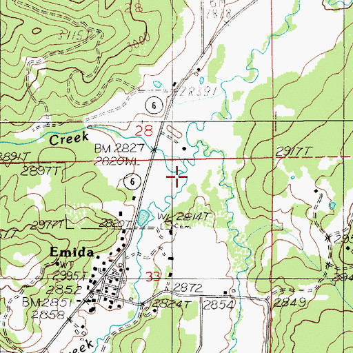 Topographic Map of Bob Creek, ID