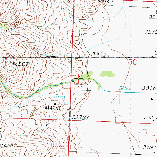 Topographic Map of Bob Moore Creek, ID