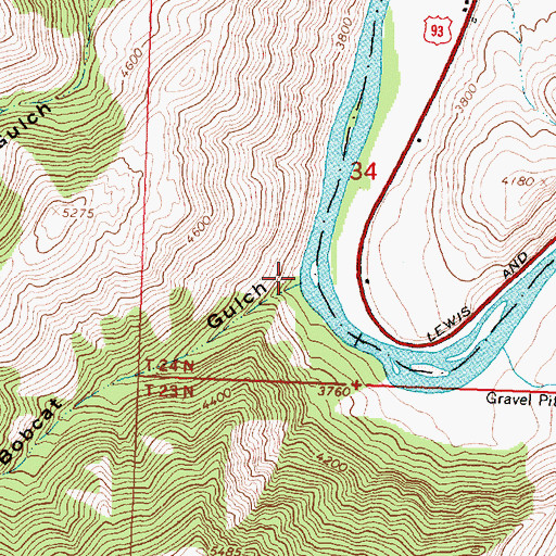 Topographic Map of Bobcat Gulch, ID