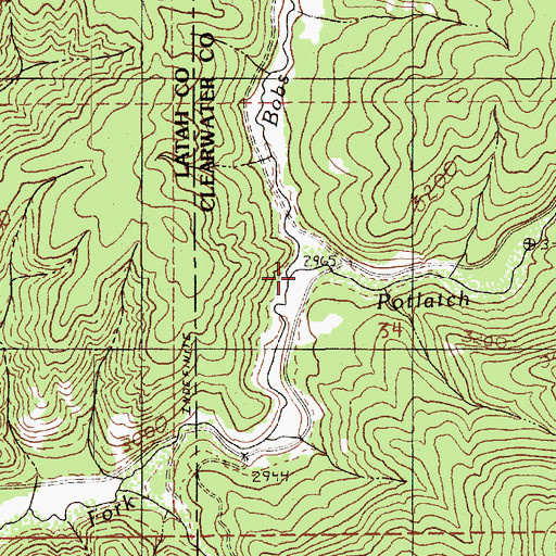 Topographic Map of Bobs Creek, ID