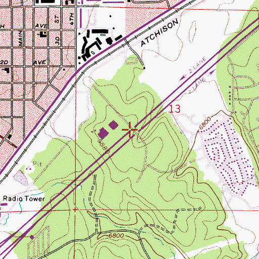 Topographic Map of Fourth Street Underpass, AZ