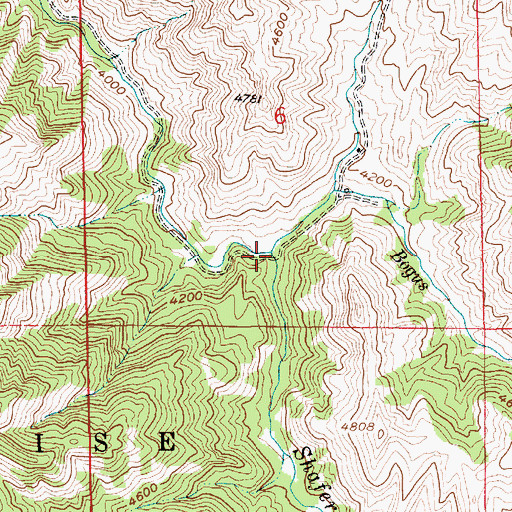 Topographic Map of Bogus Creek, ID
