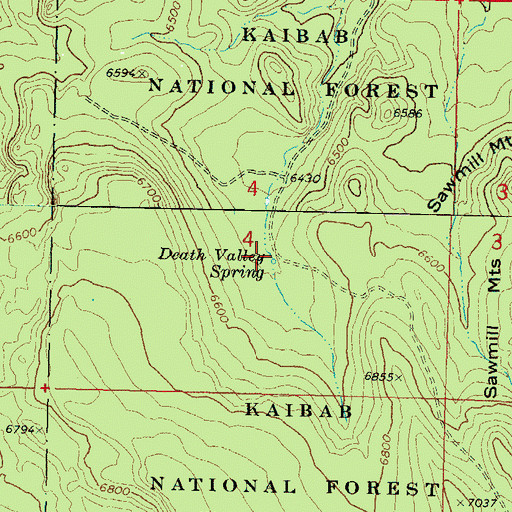 Topographic Map of Death Valley Spring, AZ