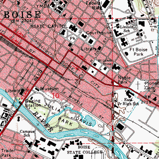 Topographic Map of Boise City Canal, ID