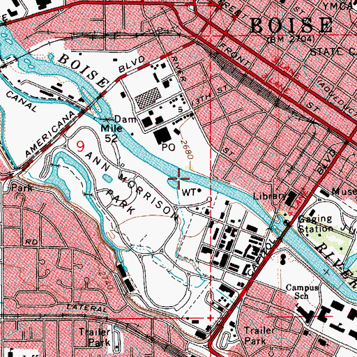 Topographic Map of Boise Valley, ID