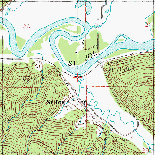 Topographic Map of Bond Creek, ID