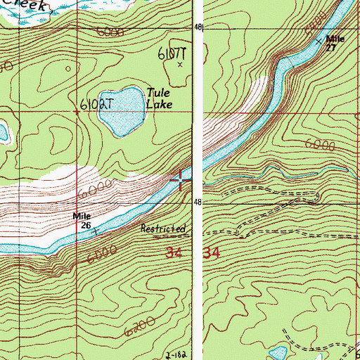 Topographic Map of Boone Creek, ID