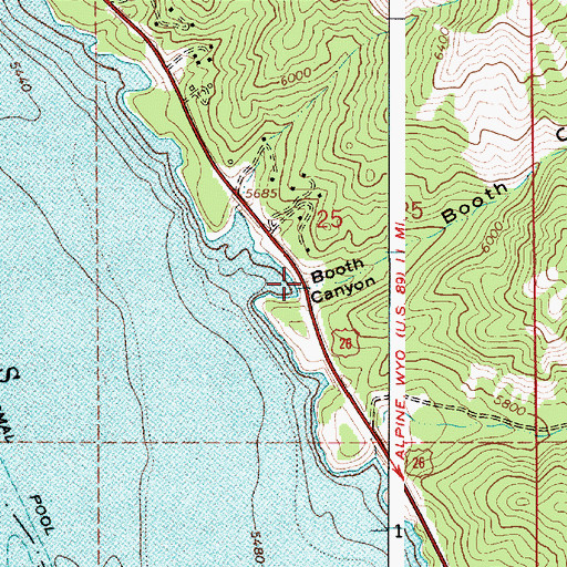 Topographic Map of Booth Canyon, ID