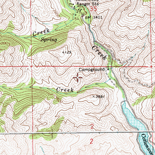 Topographic Map of Boren Creek, ID