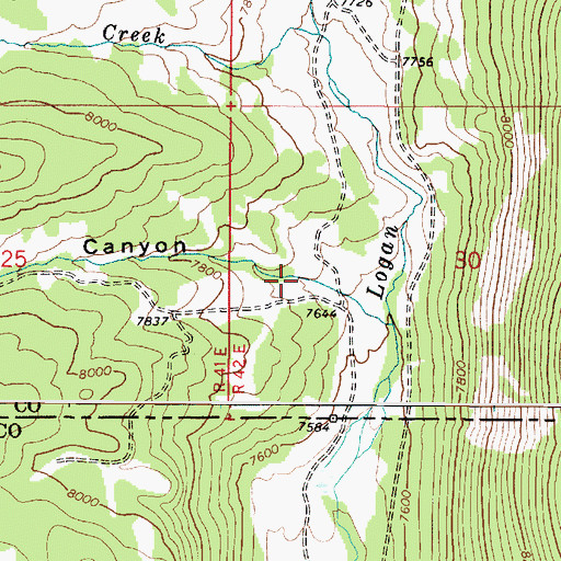 Topographic Map of Boss Canyon, ID
