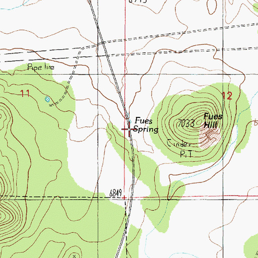 Topographic Map of Fues Spring, AZ
