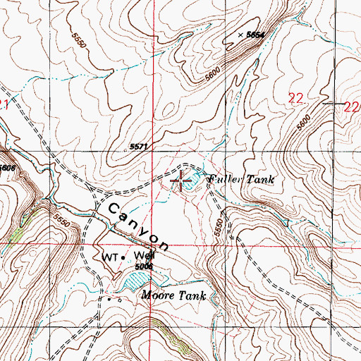 Topographic Map of Fuller Tank, AZ