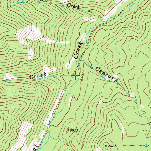 Topographic Map of Boulder Creek, ID