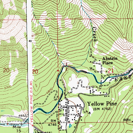 Topographic Map of Boulder Creek, ID