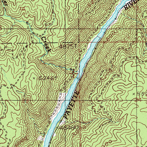 Topographic Map of Boulder Creek, ID