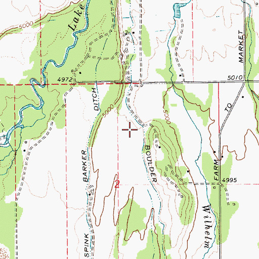 Topographic Map of Boulder Ditch, ID