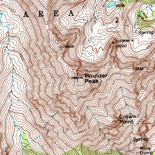 Topographic Map of Boulder Peak, ID