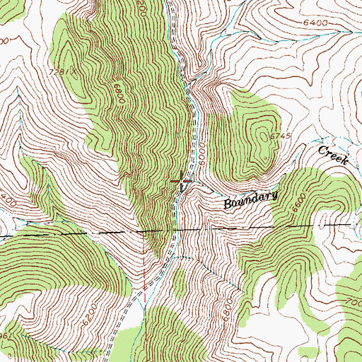 Topographic Map of Boundary Creek, ID