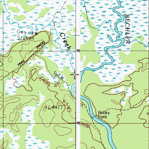 Topographic Map of Boundary Creek, WY