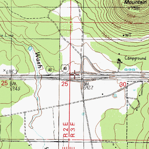 Topographic Map of Garland Interchange, AZ