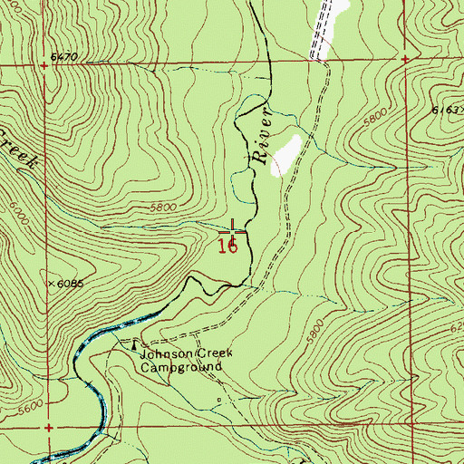 Topographic Map of Bow Creek, ID