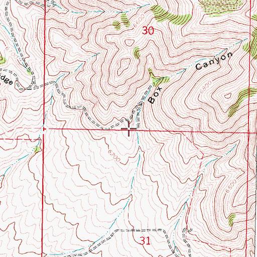Topographic Map of Box Canyon, ID