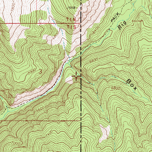 Topographic Map of Box Canyon, ID