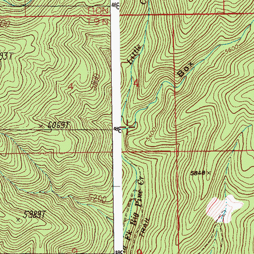 Topographic Map of Box Canyon, ID