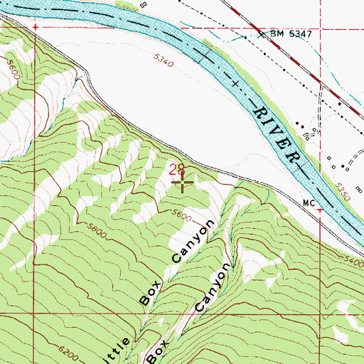 Topographic Map of Box Canyon, ID