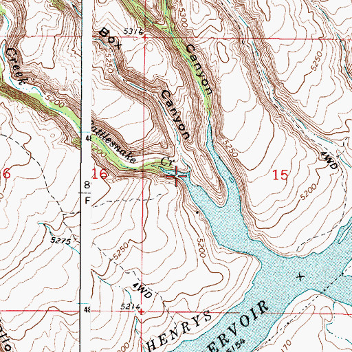 Topographic Map of Box Canyon, ID