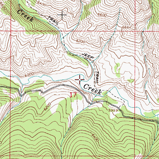 Topographic Map of Box Canyon Creek, ID