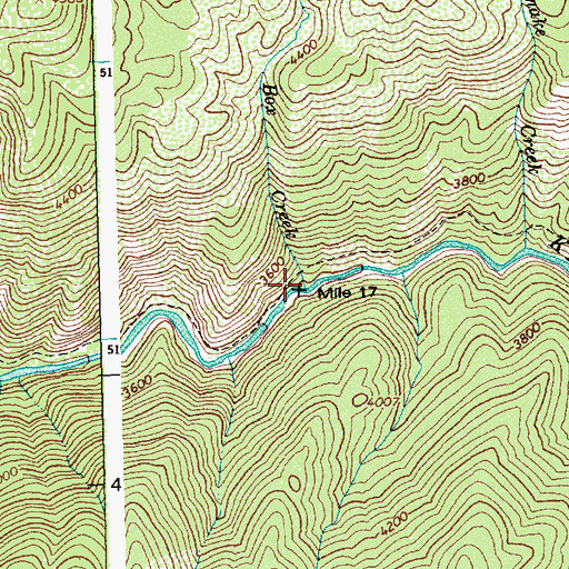 Topographic Map of Box Creek, ID