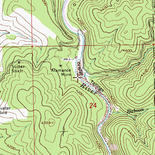 Topographic Map of Box Sing Creek, ID