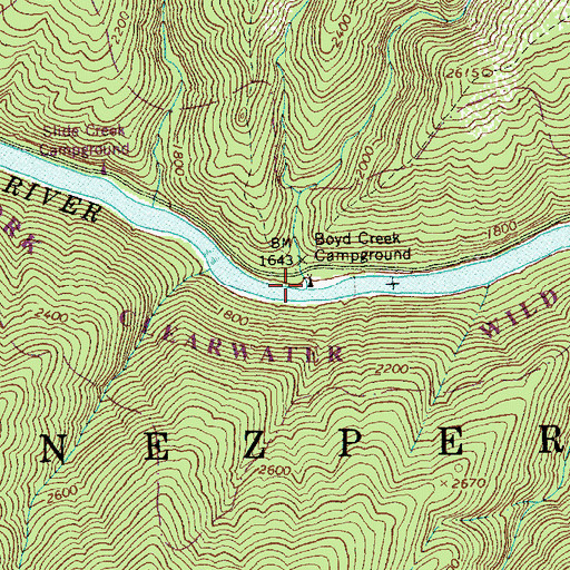 Topographic Map of Boyd Creek, ID