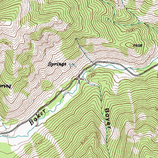 Topographic Map of Boyer Gulch, ID
