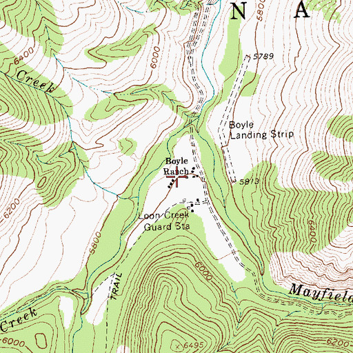 Topographic Map of Boyle Ranch, ID