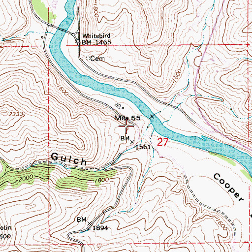 Topographic Map of Bracket Gulch, ID