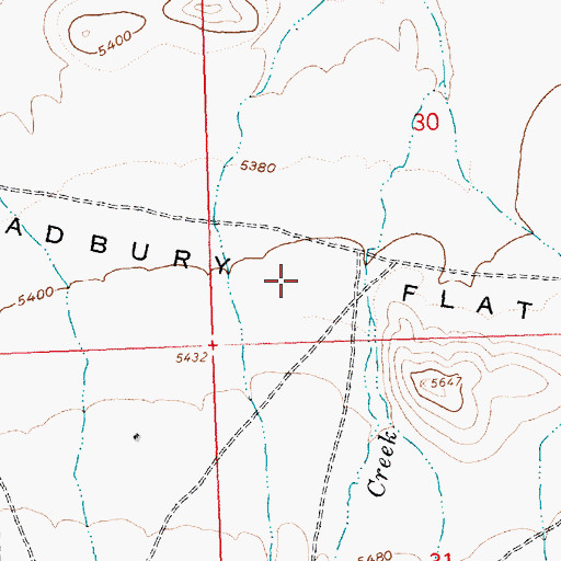 Topographic Map of Bradbury Flat, ID