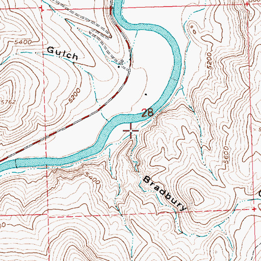 Topographic Map of Bradbury Gulch, ID